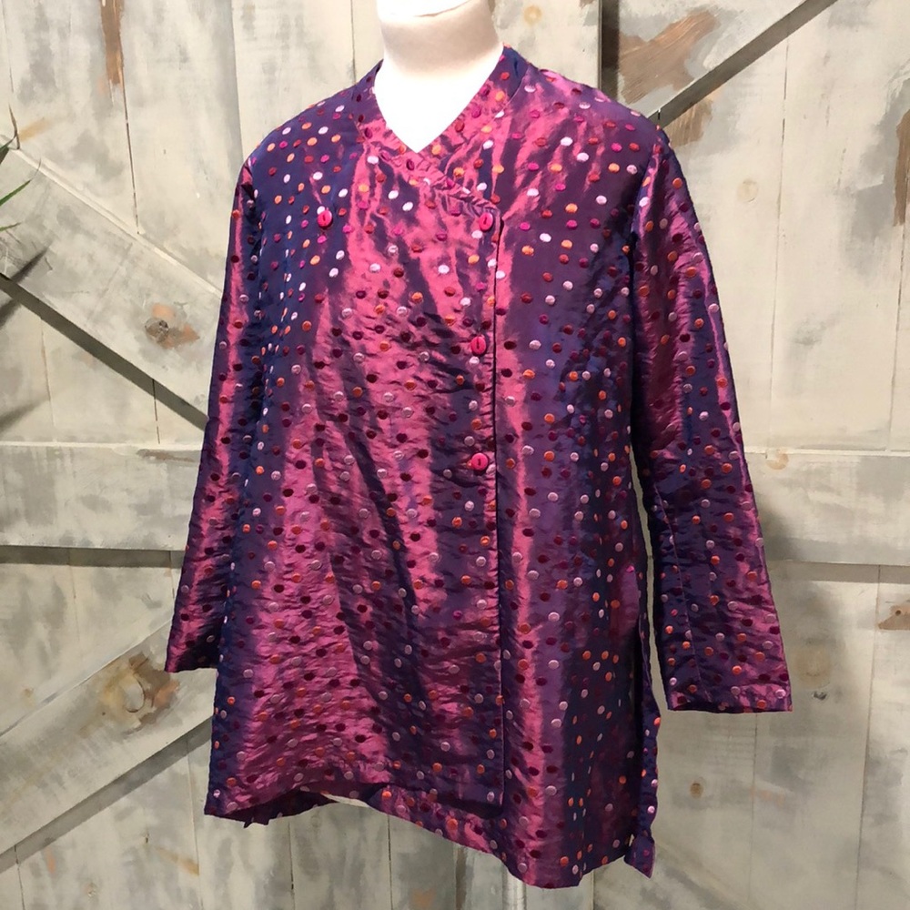 Spirithouse iridescent satin polka dot jacket